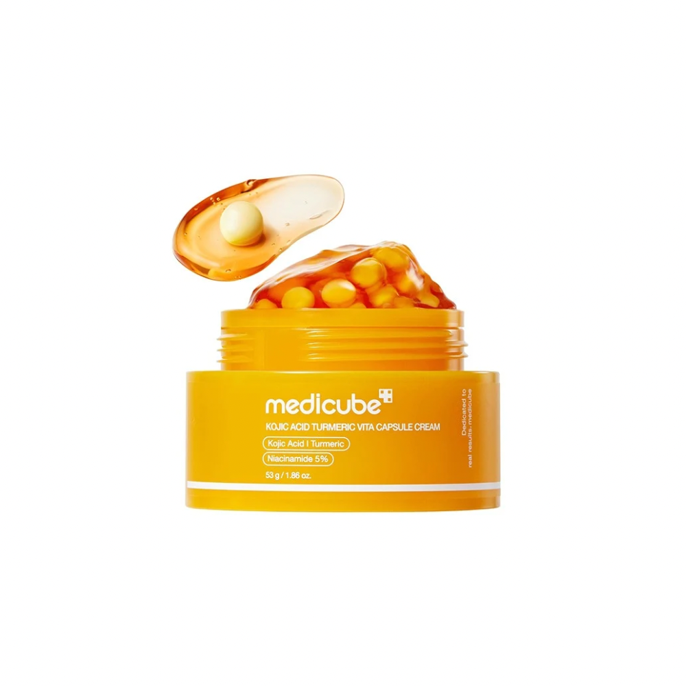 کرم کپسولی روشن‌کننده کوجیک اسید و زردچوبه مدیکیوب Medicube Kojic Acid Turmeric Brightening Capsule Cream